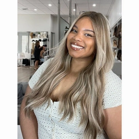 24" Divine Lace Top Wig Ashy Blonde w/ Highlights
