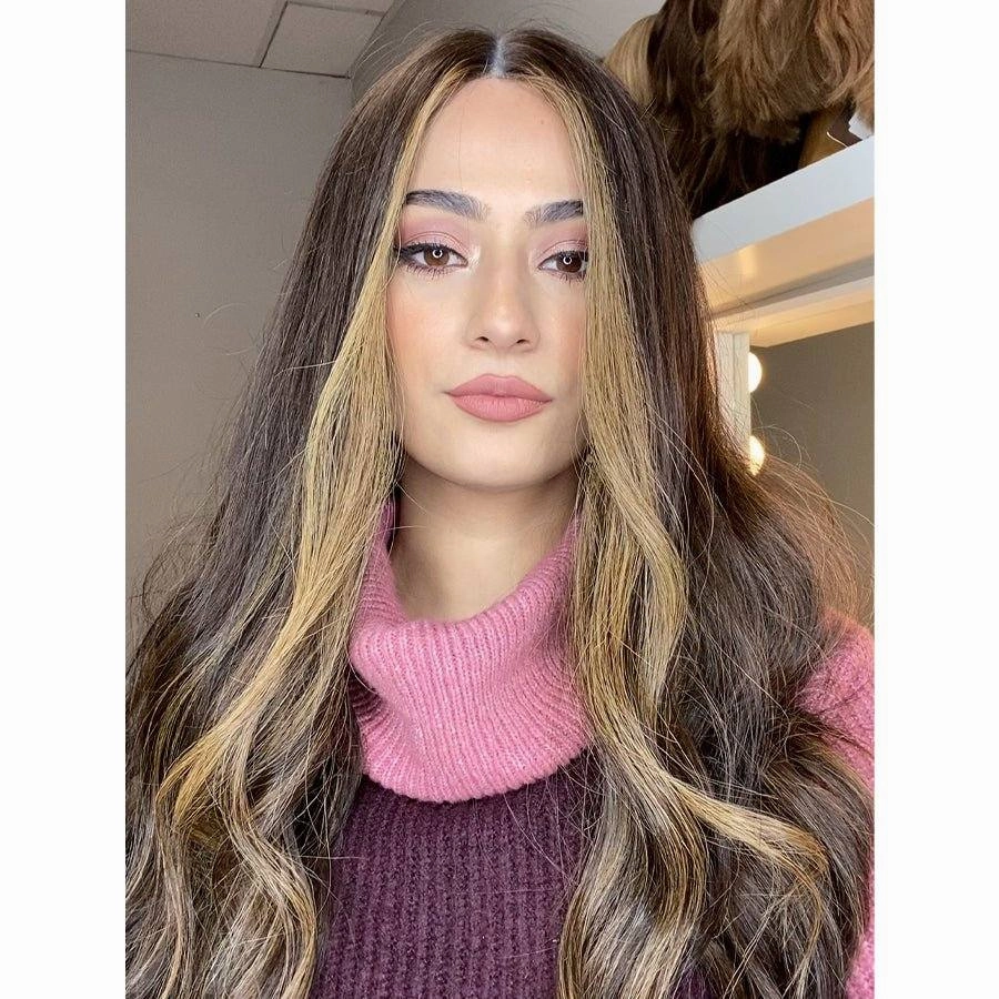24" Divine Lace Top Wig Dark Brown w Balayage