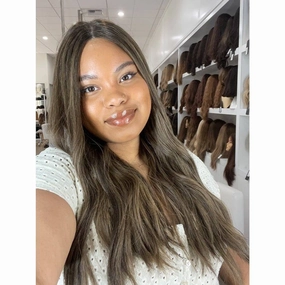 24" Divine Lace Top Wig Dark Brown w/ Highlights