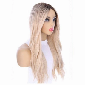 24" Divine Lace Top Wig Platinum Blonde w/ Rooting