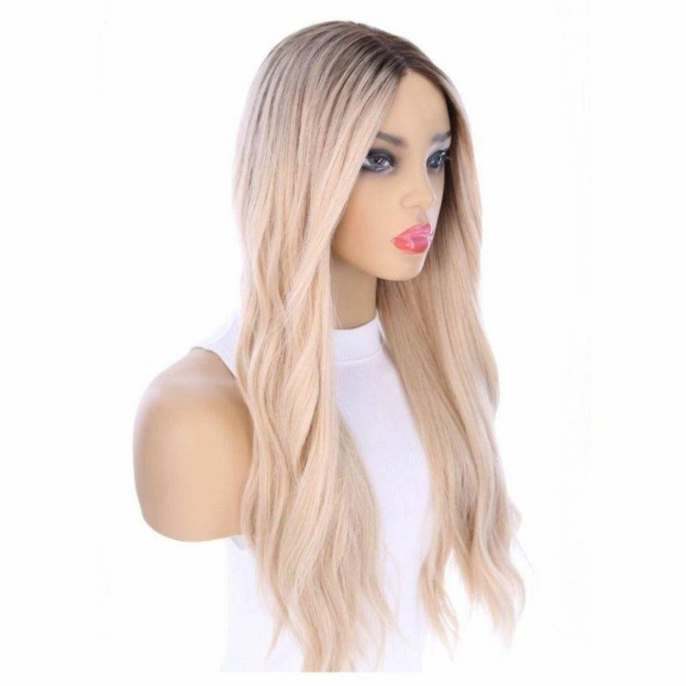 24" Divine Lace Top Wig Platinum Blonde w/ Rooting