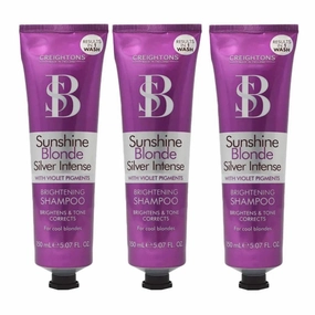 3x Creightons Sunshine Blonde Silver Intense Brightening Shampoo 150ml