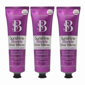 3x Creightons Sunshine Blonde Silver Intense Brightening Shampoo 150ml