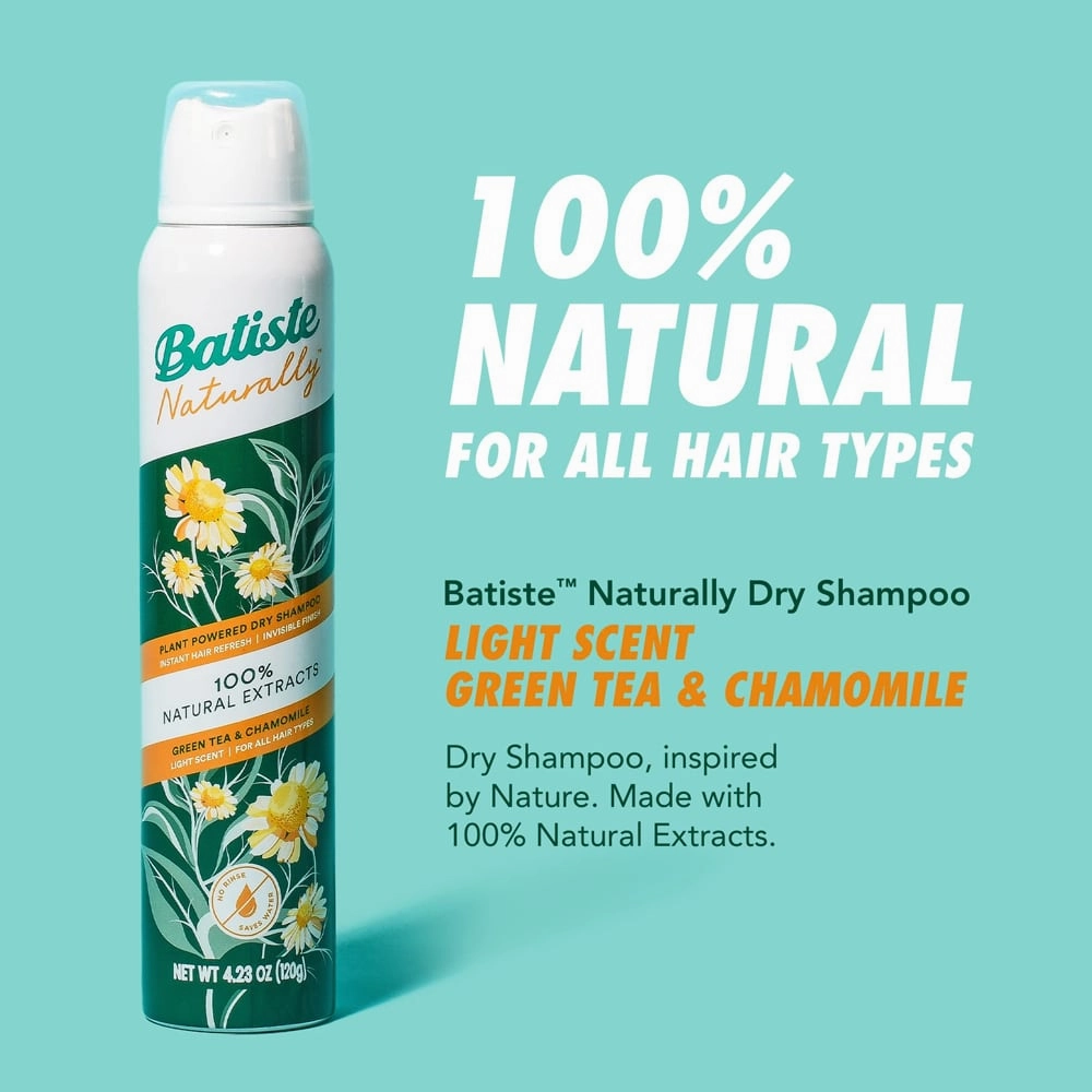Batiste Dry Shampoo 100% Natural Extract Green Tea & Chamomile 120g