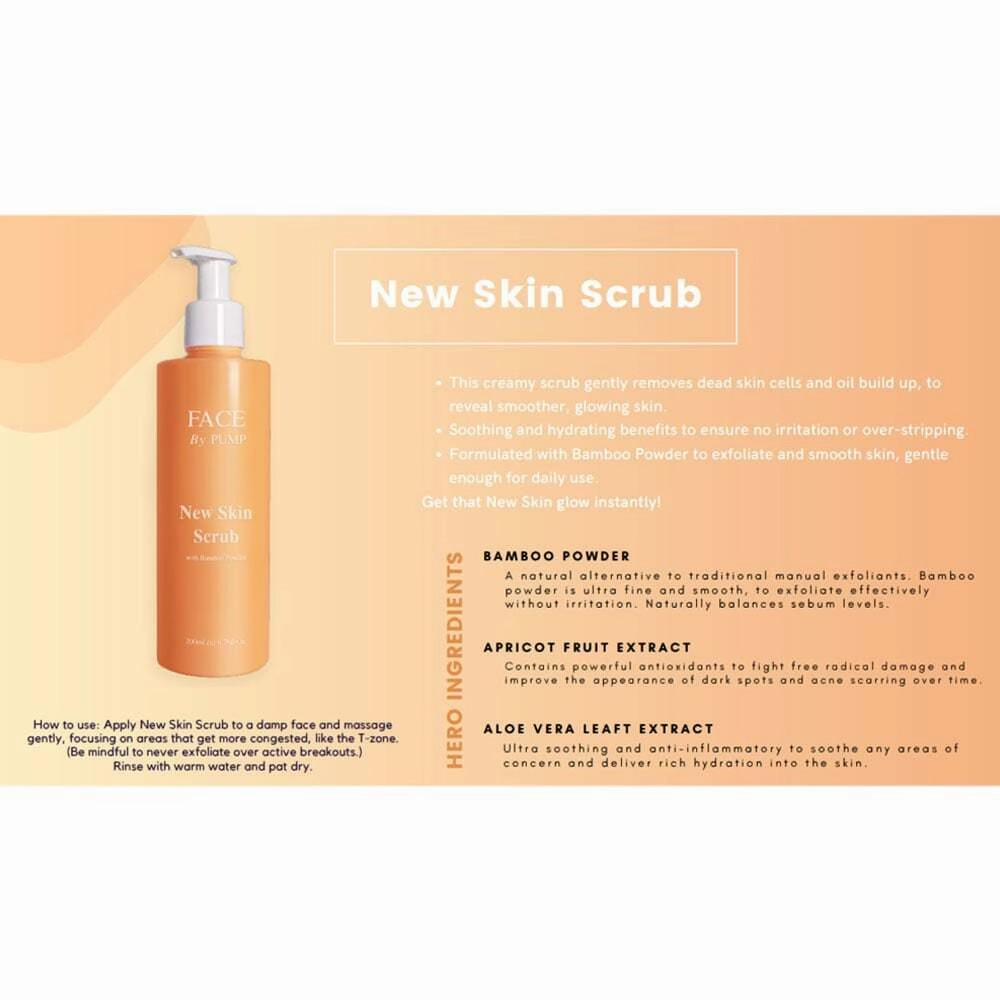 Face By Pump New Skin Scrub With Bamboo Powder 200ml