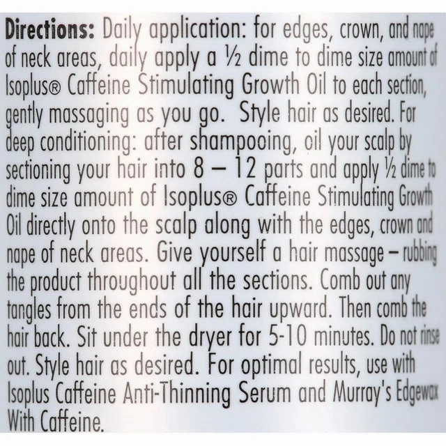 Isoplus Caffeine Stimulator Growth Oil. 4 oz. All Hair Type