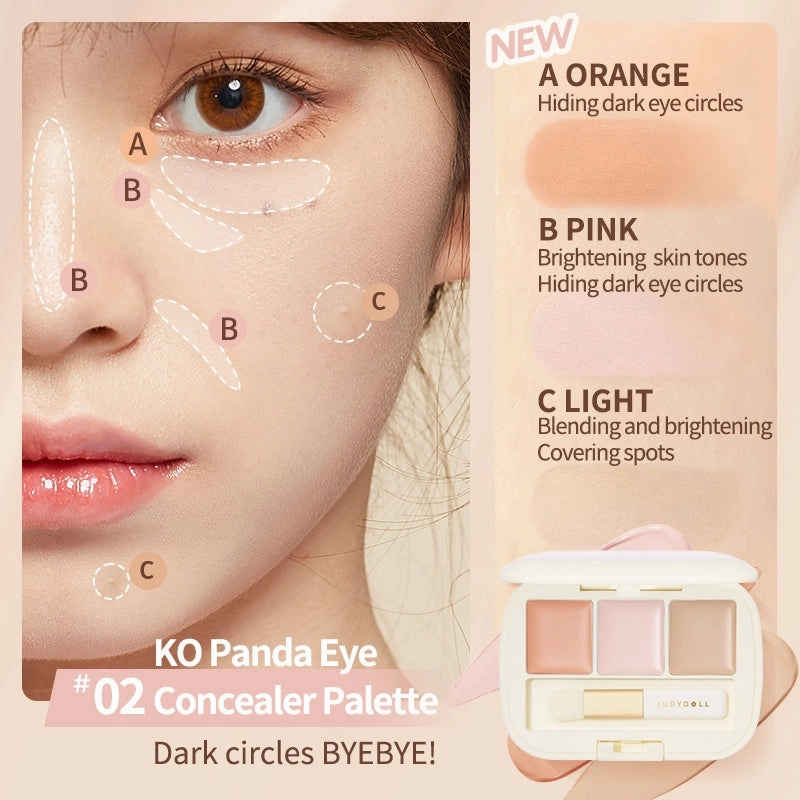 Judydoll Moisterizing Three-color Concealer Palette 2.7g