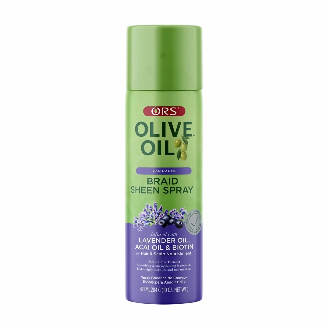 ORS Olive Oil Braid Sheen Spray Infused with Lavender Oil. Acai Oil & Biotin - 10 oz