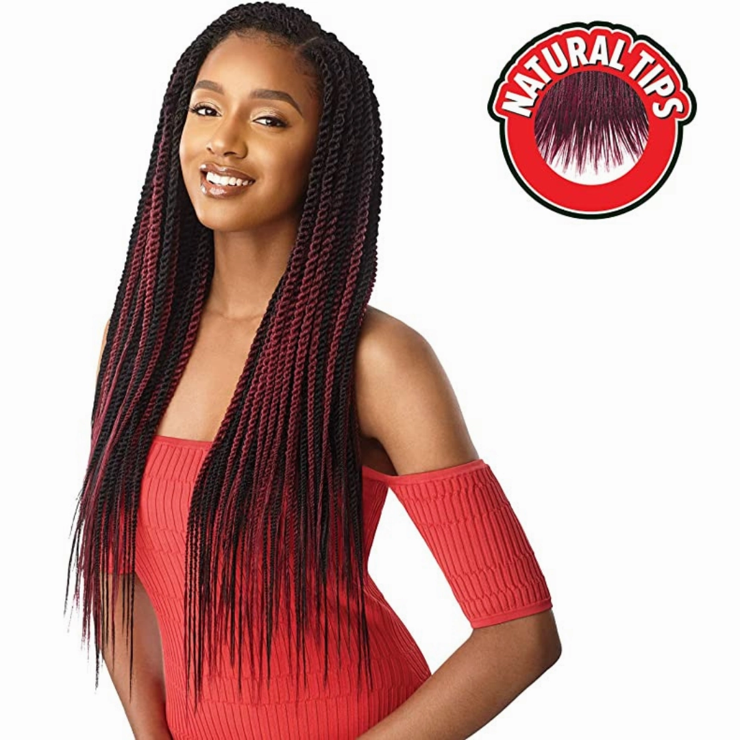 Outre XPression 3X's Box Braids 45-Strands Medium Natural Tip Crochet Hair - 26