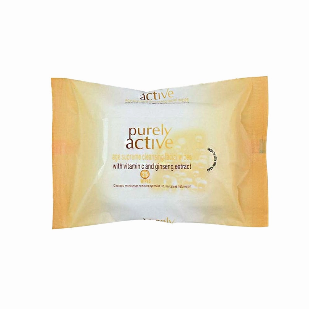 Purely Active Age Supreme Cleansing Facial Wipes 25pk