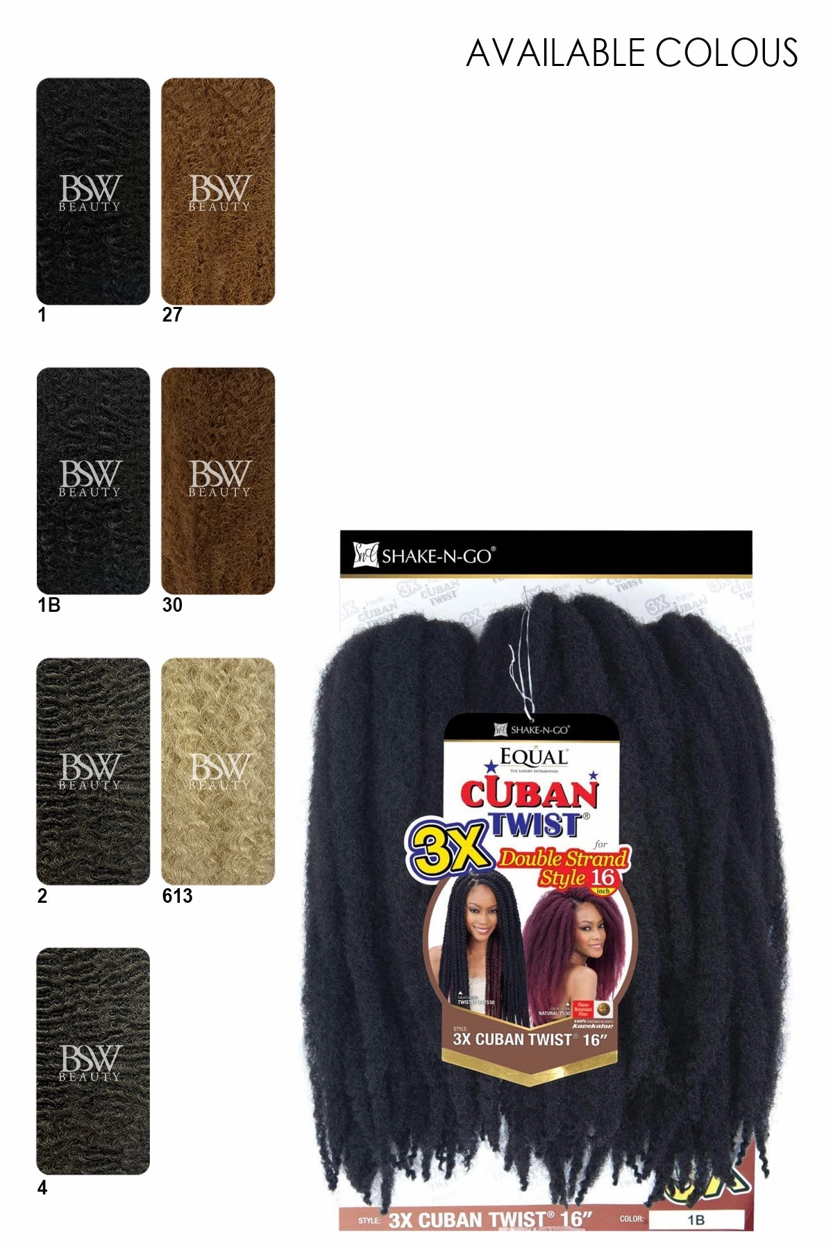 SHAKE N GO EQUAL 3X CUBAN TWIST BRAID 16"