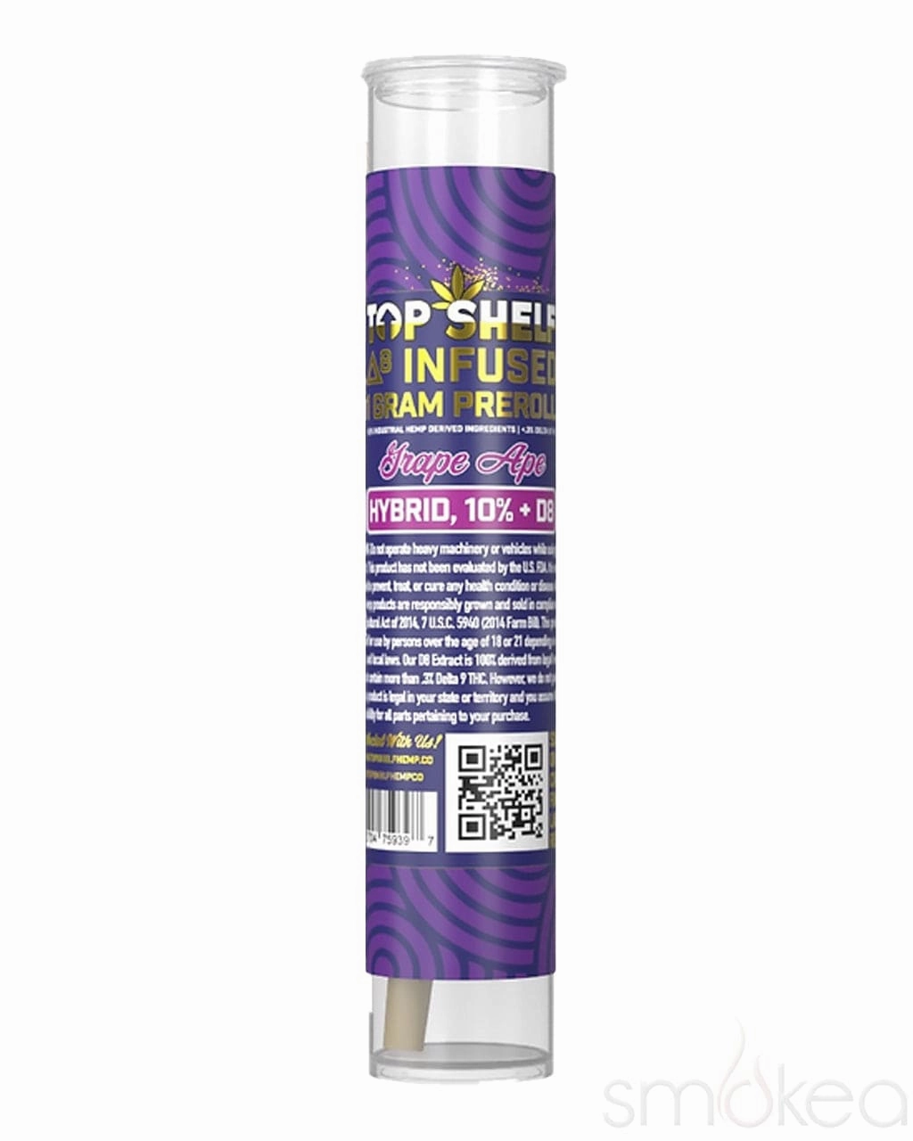 Top Shelf Hemp Delta 8 Infused Pre-Roll - Grape Ape