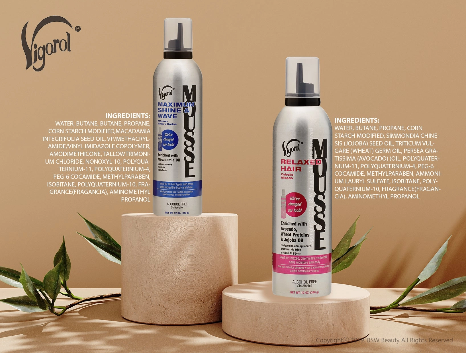 VIGOROL MOUSSE - 4 TYPES