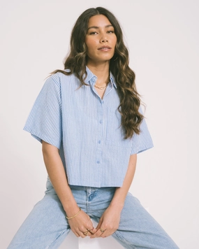 Windy Seersucker HW Shirt Little Boy Blue